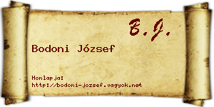 Bodoni József névjegykártya